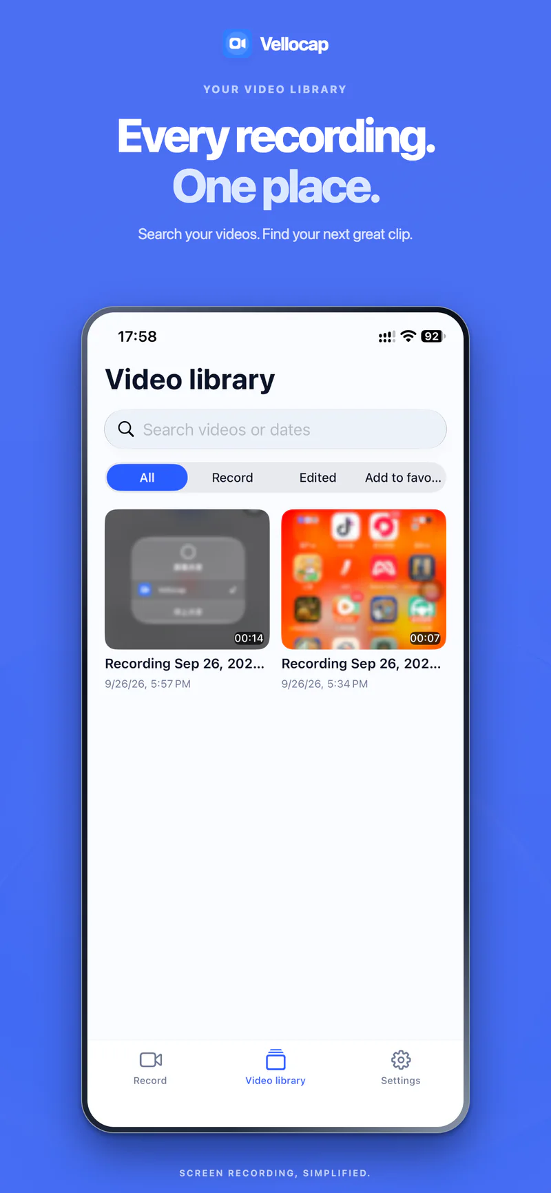 Vellocap video library App Store artwork