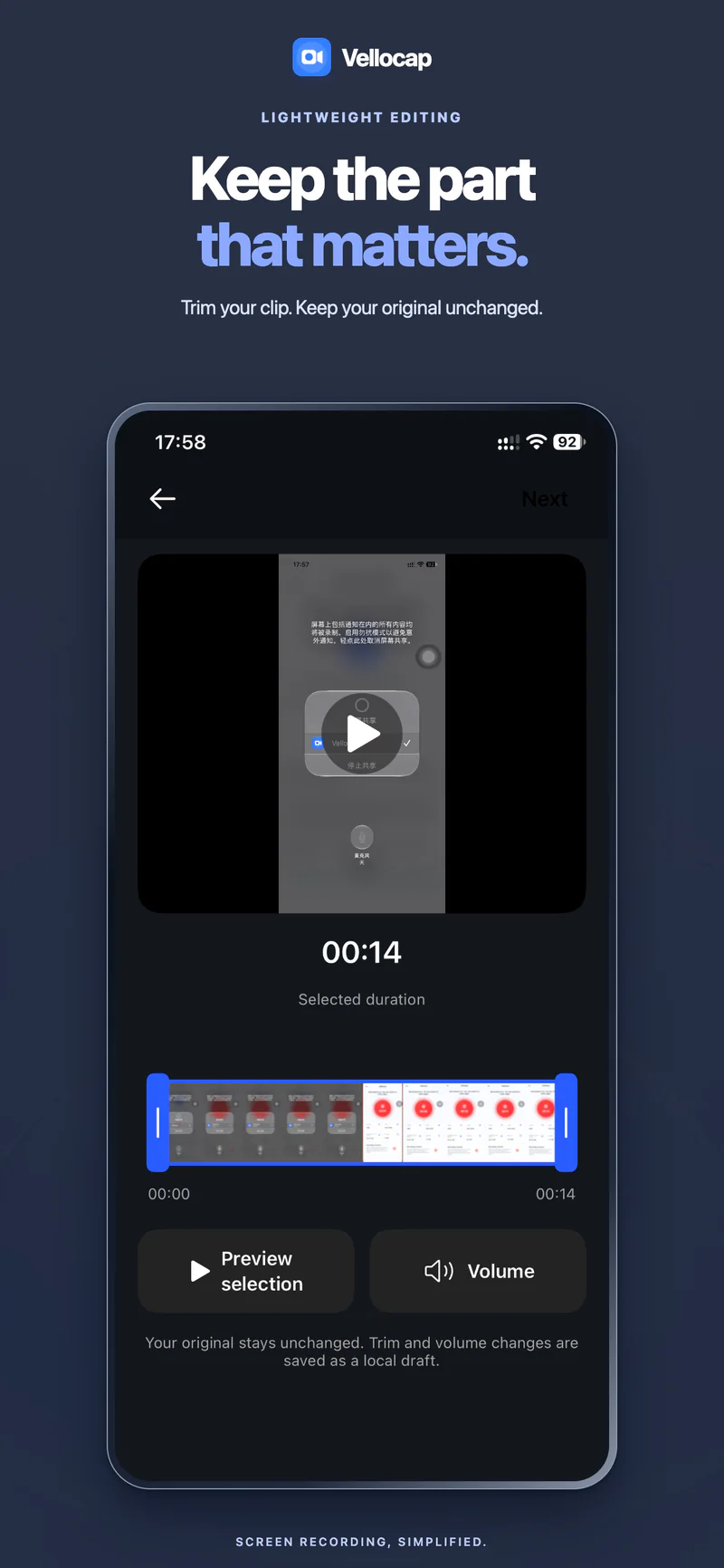 Vellocap video trimming App Store artwork